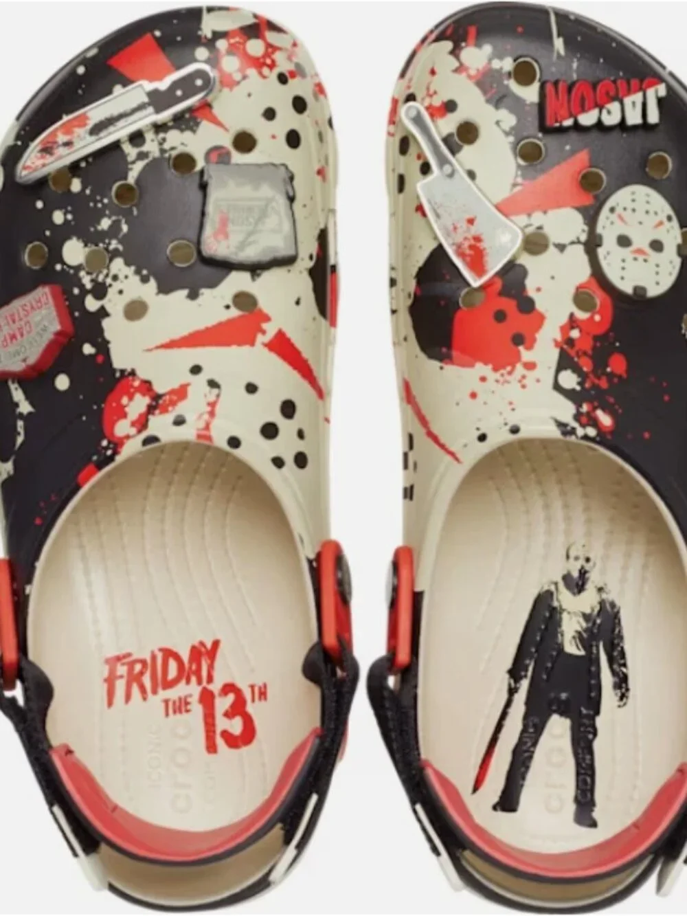 Crocs Jibbitz Crystal Lake Friday the 13th Clogs